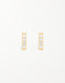 Elegant Sterling Silver Bar Stud Earrings with Cubic Zirconia
